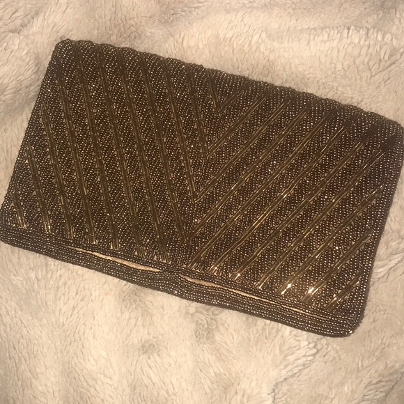 Golden brown beaded purse from sax fifth avenue - Picture 2 of 4